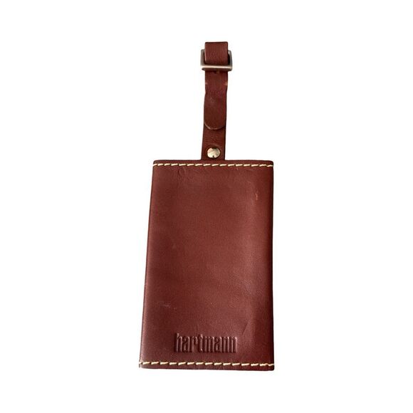 Hartmann Brown Leather Luggage Tag - Picture 1 of 3